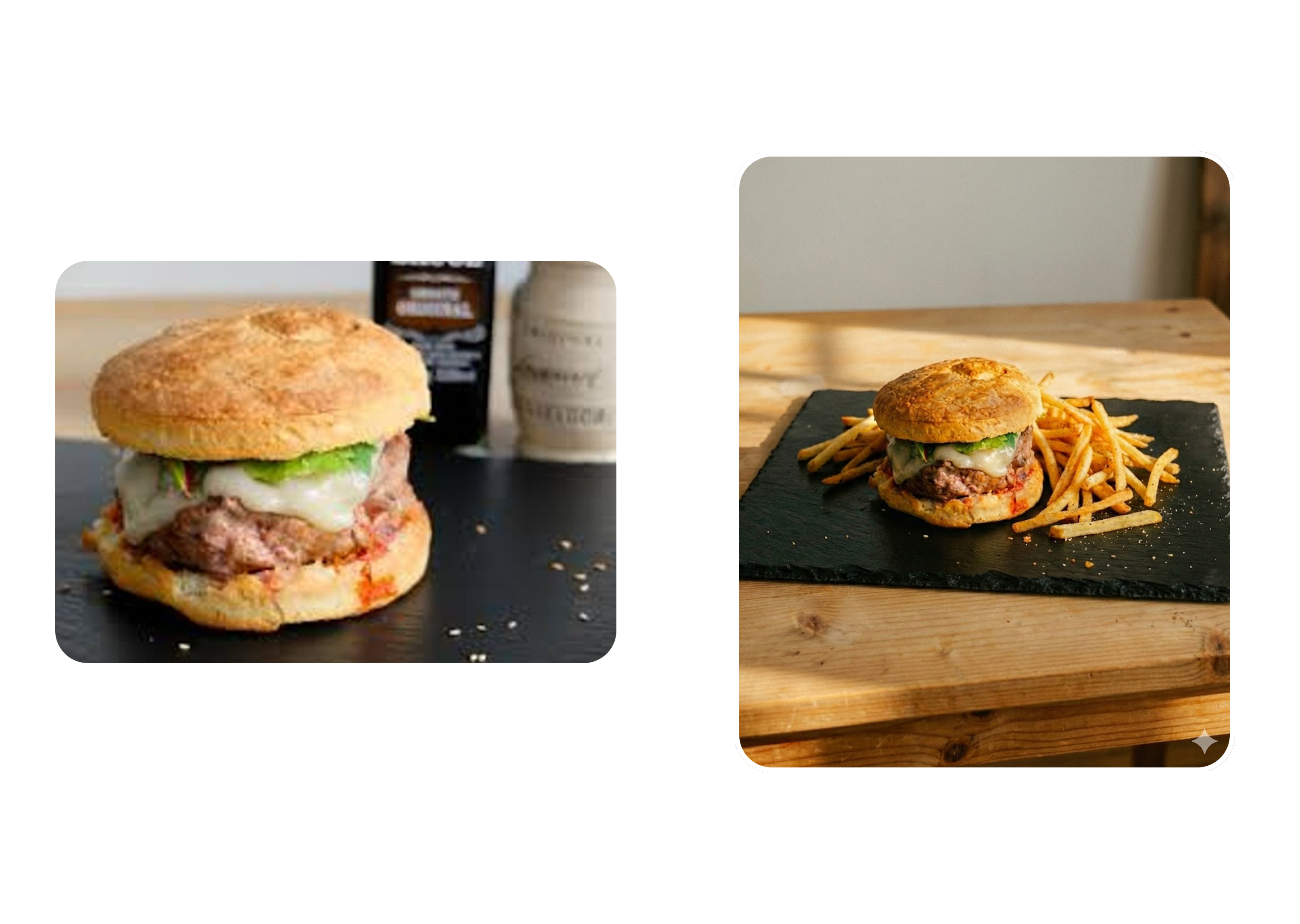 Antes y después - Hamburguesa